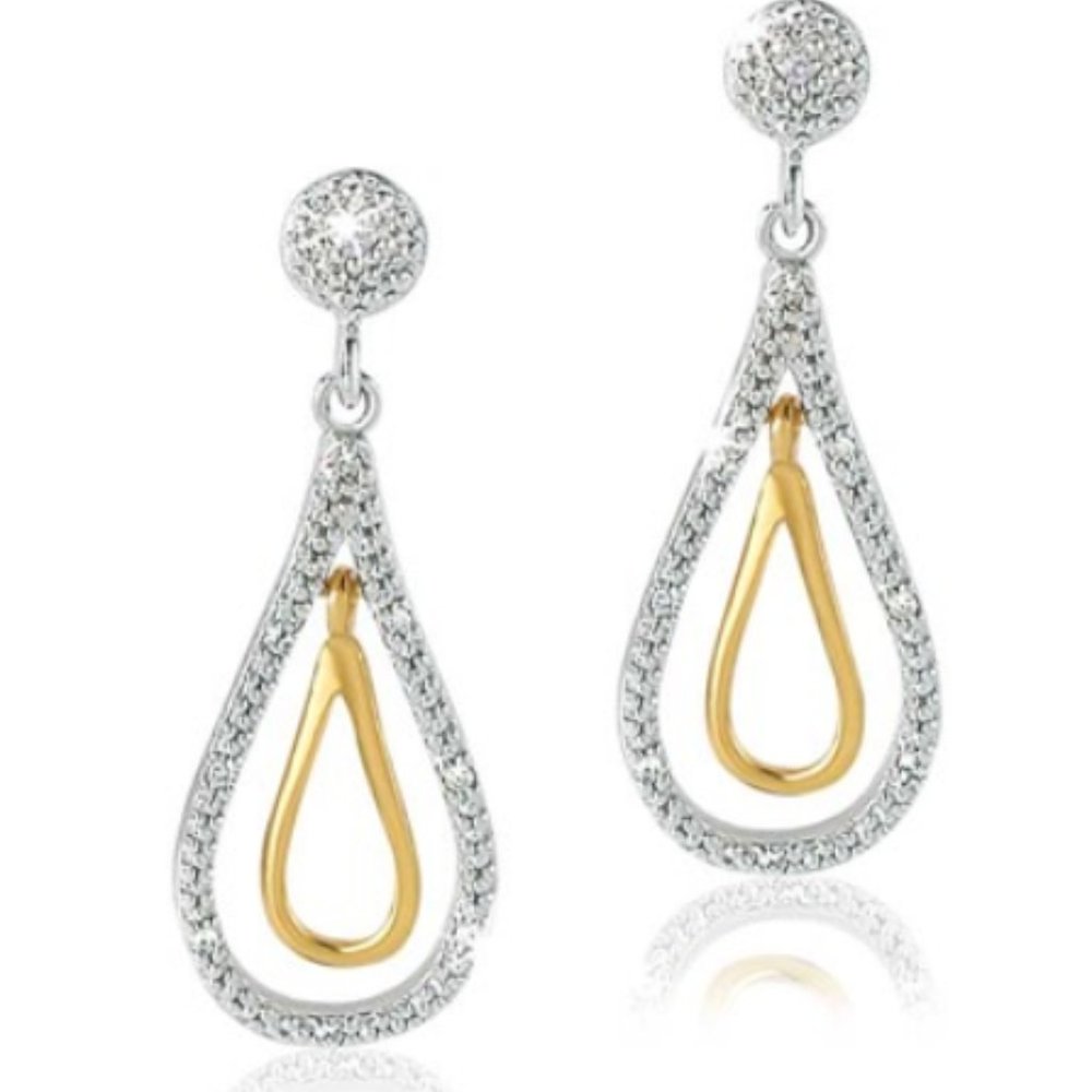 NIB Joyful Tears Diamond & Gold Earrings